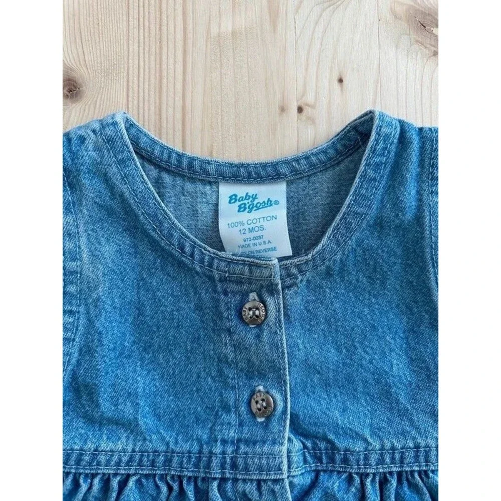Vintage 90s denim Jean dress with buttons Cotton 12m